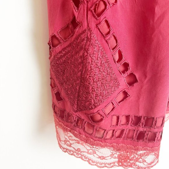 Tularosa Charmer Romper Eyelet Lace Embroidered Silky Sleeveless Shorts Jumpsuit - Picture 9 of 14